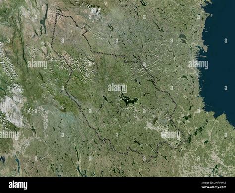 Dalarna County Of Sweden High Resolution Satellite Map Stock Photo