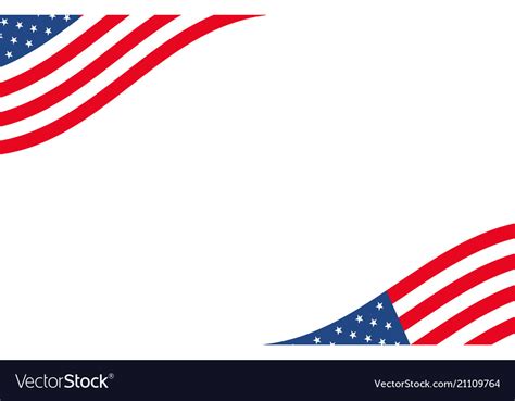 American Banner Usa Border Background With Waving Vector Image