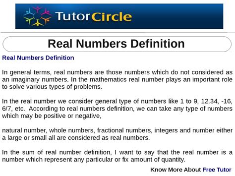 Real Numbers Definition By Tutorcircle Team Issuu