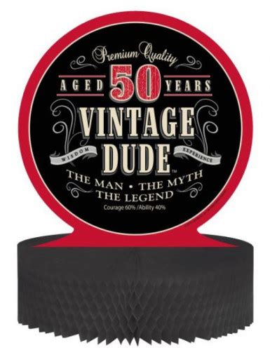 La vita comincia a 50 anni. Centro tavola Compleanno Vintage: 50 anni: Addobbi,e ...