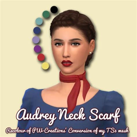 Ts4 Audrey Neck Scarf Sims 4 Sims 4 Characters Sims