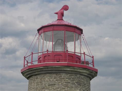 Top Of A Lighthouse Isolated Against Clouds Stock Image Image Of