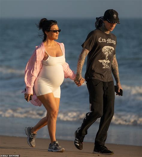 Exclusive Kourtney Kardashian Shows Off Her Pregnancy Bump In