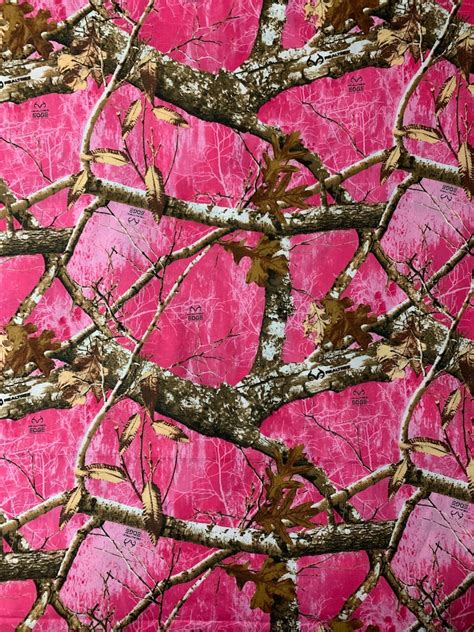 Realtree Edge Pink Camo Cotton Fabric Camouflage Mask Material Etsy