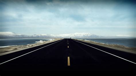 Download Wallpaper 1920x1080 Road Markings Distance Sky Horizon