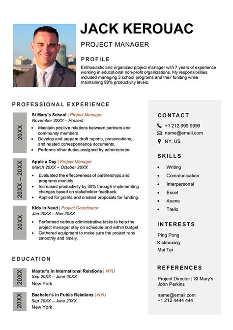 Example Of A Good Cv Download Word Template Free Cvs