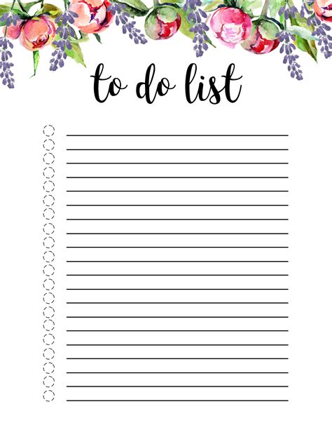 Cute Printable To Do Lists