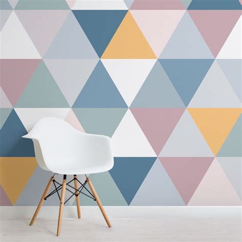 Colorful Triangle Pattern Wallpaper Mural Hovia Modern Wallpaper