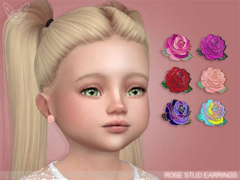 Rose Stud Earrings For Toddlers At Giulietta Sims 4 Updates