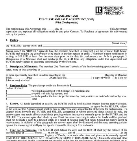 Land Contract Templates 10 Free Printable Word And Pdf Formats