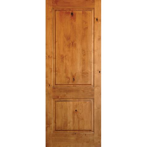 Krosswood Doors 36 In X 96 In Rustic Knotty Alder 2 Panel Square Top