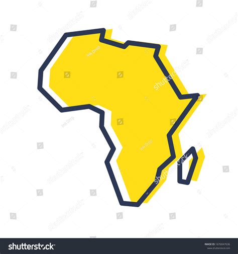 Stylized Simple Yellow Outline Map Africa Stock Vector Royalty Free