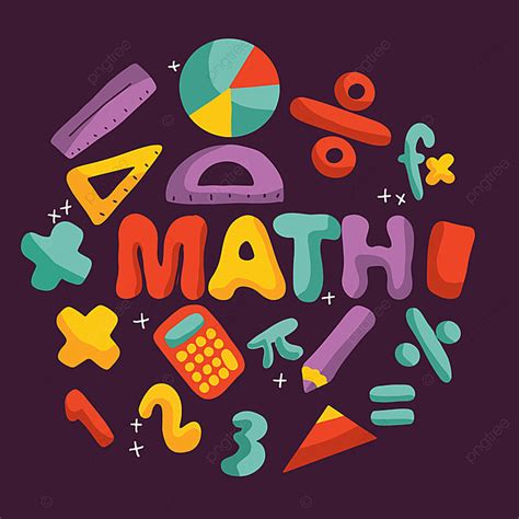 Hand Drawn Vector Cartoon Math Concept Background Hand Painted Vector