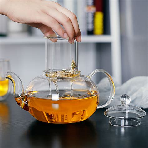 Clear Glass Tea Set Borosilicate Glass Teapot With Removable Infuser 33 8oz Glass Teapots