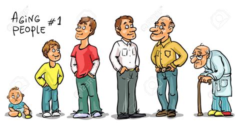 41116658 Aging People Set 1 Men At Different Age Hand Drawn Cartoon Men