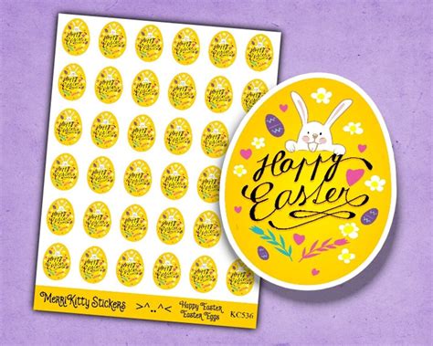 Happy Easter Egg Stickers Kc536 Easter Egg Sticker Sheet Easter Bunny