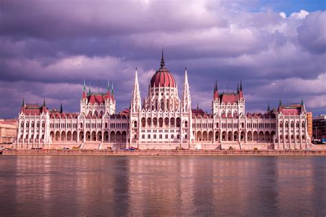 Cloudy Skies Above The Hungarian Parliament Building Budapest