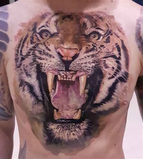 Tiger Chest Tattoo Best Tattoo Ideas Gallery
