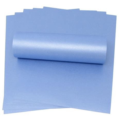 10 Sheets Of A4 Maya Blue Pearlised Paper 100gsm Syntego
