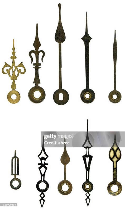 Selection Of Old Clock Hands To Match Blank Face Series High Res Stock