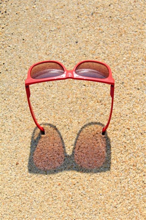 Sunglasses On The Sand Close Up View Beach Stock Image Image Of