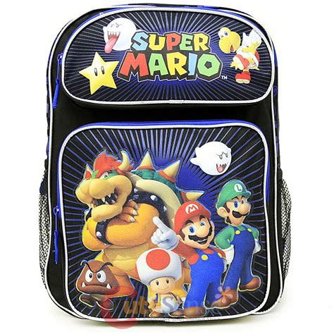 Nintendo Super Mario School Backpack 16 Large Boys Book Bag Dream