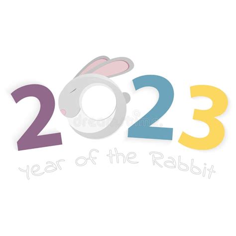 Year Of The Rabbit 2023 Happy Lunar New Year 2023 Card Template Stock