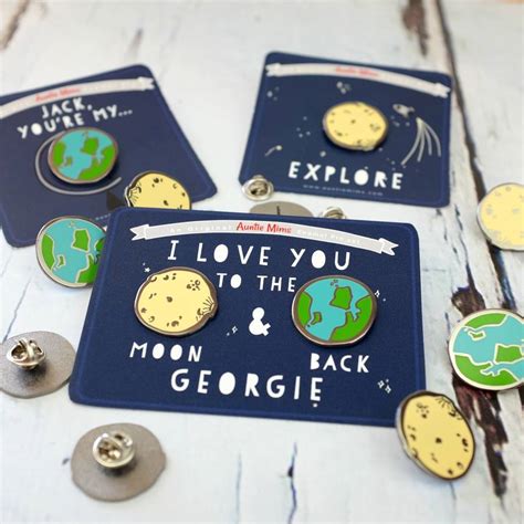 I Love You To The Moon And Back Enamel Pin Set By Auntie Mims