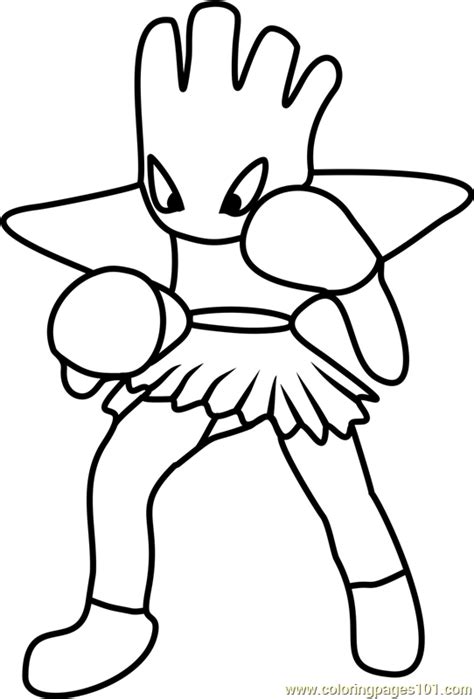 Pokemon Hitmonchan Coloring Page Sketch Coloring Page