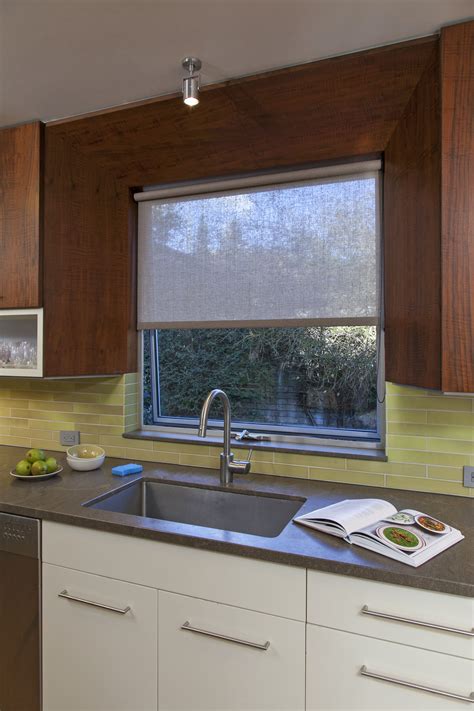 Without any soft coverings, such as curtains and valances, the windows only depend on the style and the color of the sills. Subtle Kitchen Window Roller Shade That Respects ...
