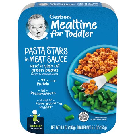 Save On Gerber Mealtime For Toddler Pasta Stars In Meat Sauce With