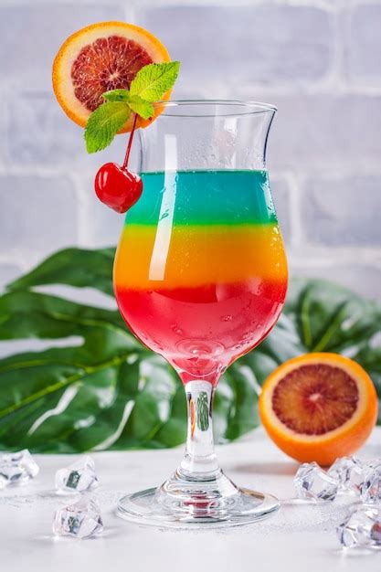 Premium Photo Summer Rainbow Layered Cocktail