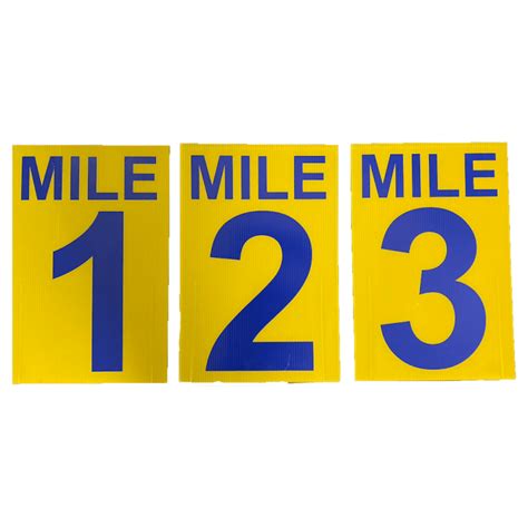 Set Of Mile Market Signs 5k Race Director