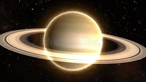 Planet Saturn With Rings At Sunrise Stock Illustration Illustration