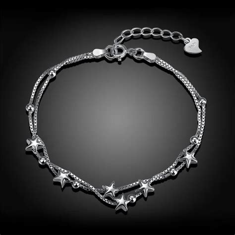 2017 Fashion 925 Sterling Silver Bracelets For Women Trendy Star