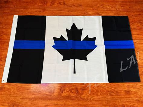 Full Size 5 X 3 ‘ Thin Blue Line Canadian Flag The Thin Blue Line Canada