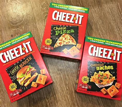 Taste the difference real cheese makes in our cheesy baked snack varieties. Cheez-It Cheeseburger, Cheese Pizza & Cheddar Nachos Review