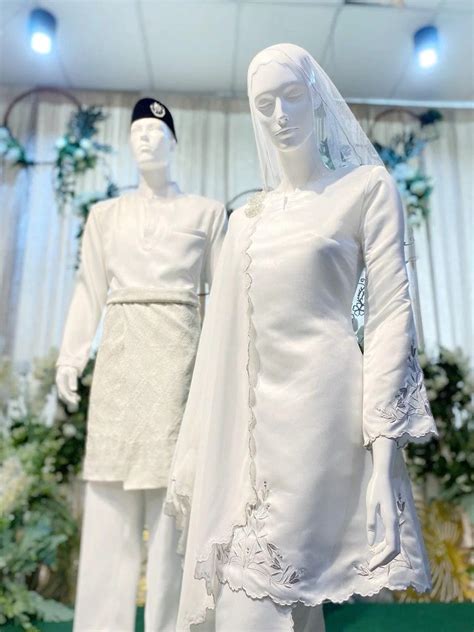 Baju Kurung Moden Putih Untuk Nikah Baju Kurung Moden Lace Kalisha