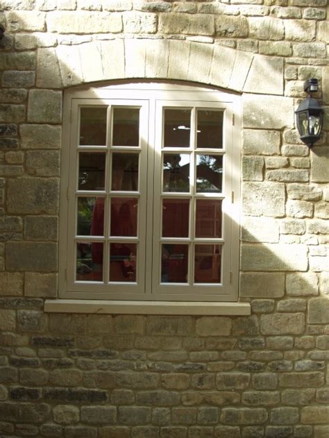 Stone Wall And Window Traditional Exterior Window Styles French