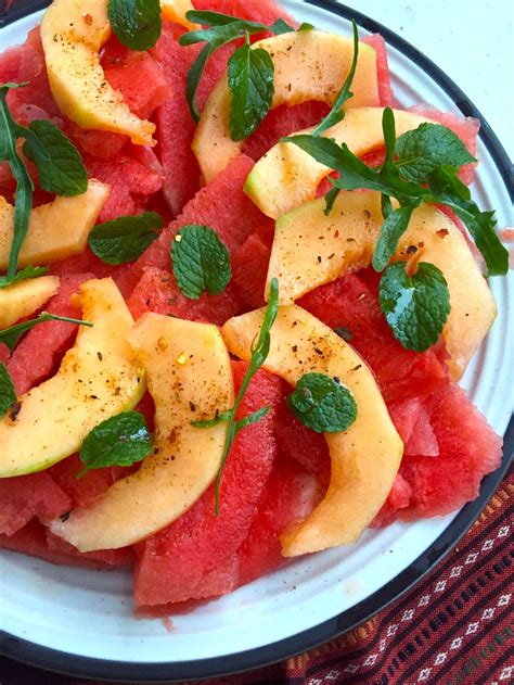 Watermelon Cantaloupe Salad Recipe For Summer Saffron Trail