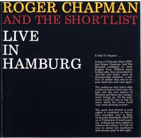 Roger Chapman And The Shortlist Live In Hamburg 1982 Vinyl Discogs