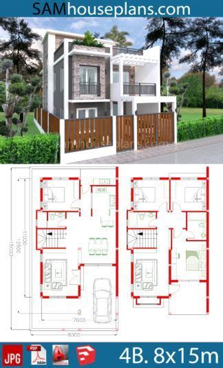 House Plans 7x12m With 4 Bedrooms Plot 8x15 Sam House Model House