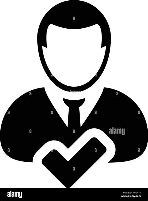 Approved User Icon Vector Male Person Profile Avatar Symbol In Flat