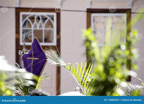 Branches And Leaves During Palm Sunday Celebration Stock Image Image
