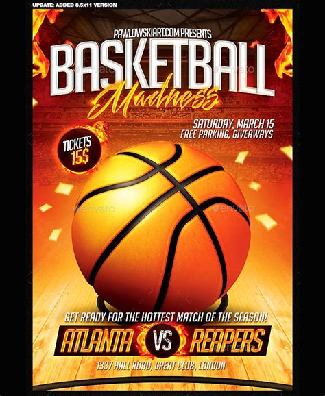 Bright And Shiny Flyer For Basketball Game Psd Template Free Flyer