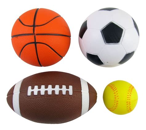 Set of 4 Sports Balls for Kids (Soccer Ball, Basketball, Football ...