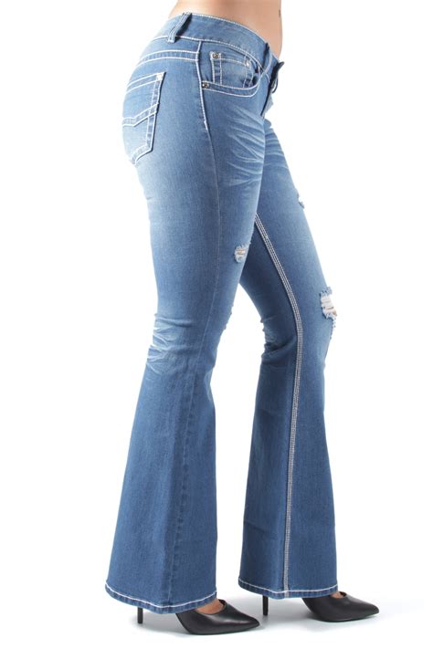 The Sexy Flare By Fashion2love Bootleg Ripped Premium Bootcut Jeans Ebay