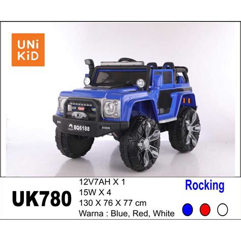 Jual Unikid Mobil Aki Mainan Anak Remote Control Jeep Unikid UK 780 Rocking remote White