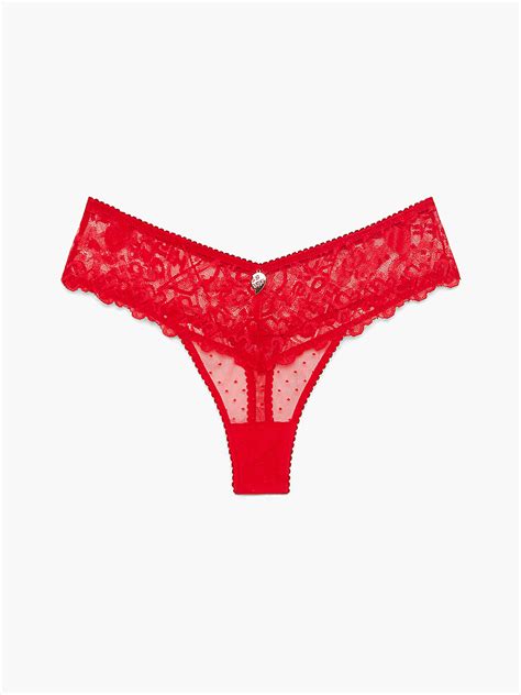 lovestruck lace thong panty in red savage x fenty france