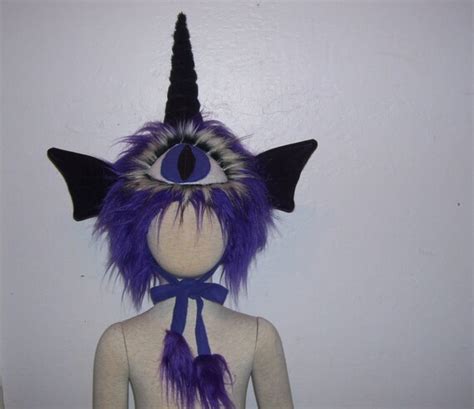 Purple People Eater Costume Hat Furry One Eye Horned Wings Fur Etsy